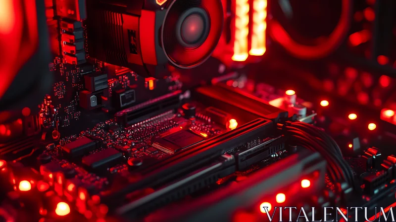 Neon-lit gaming motherboard glows like a digital forge.