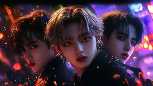 Electric city trio holds a bold, dramatic midnight gaze