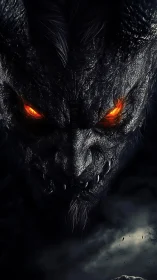 Infernal horned demon rendered in hyperreal digital chiaroscuro