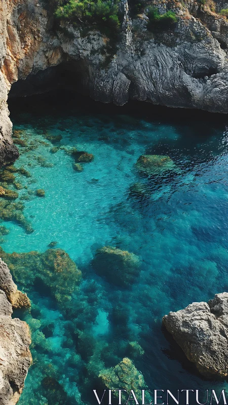 Shimmering turquoise cove invites quiet moments by the sea