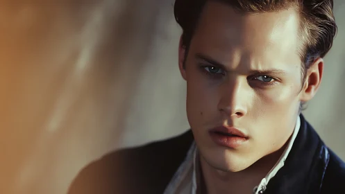 Cinematic close portrait with controlled bokeh and rim light.