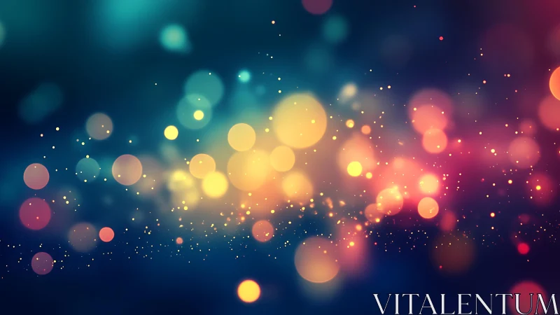 Vibrant bokeh light abstract with glowing orbs on dark background.