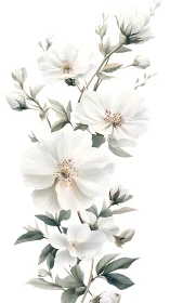 Delicate White Blooms Dancing on Gentle Stems