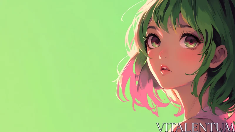 Soft-rim lit anime portrait with high-key bokeh-matte background