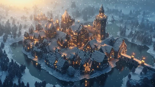 Pixel torches kindle winter magic across the frozen citadel