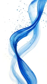 Intertwined blue ribbons in fluid watercolor motion.