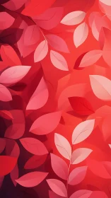 Red and pink stylized foliage pattern on gradient background.