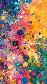 Chromatic nebula field with swirling impasto orbits.