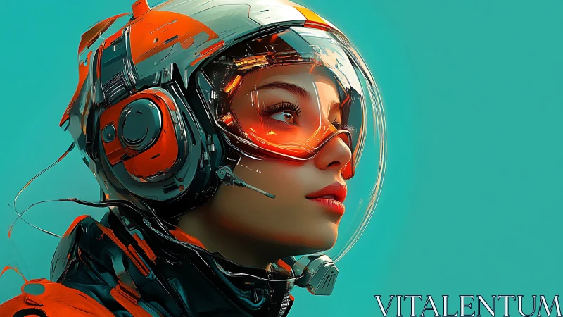 Hopeful young astronaut gazes toward a bright cosmic horizon