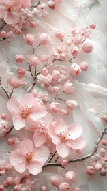 Delicate Pink Blossoms Float in Serene Dreamy Elegance