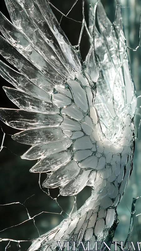 Shattered glass structure forms detailed translucent wing