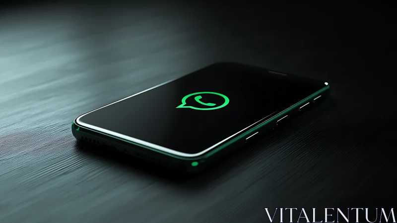 Glowing WhatsApp Smartphone in Digital Darkness