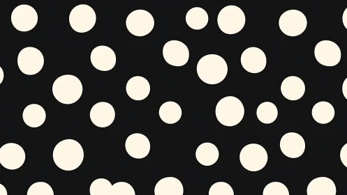 Midnight polka constellation of cream circles on black.