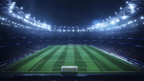 Floodlit football colosseum humming before kickoff drama.