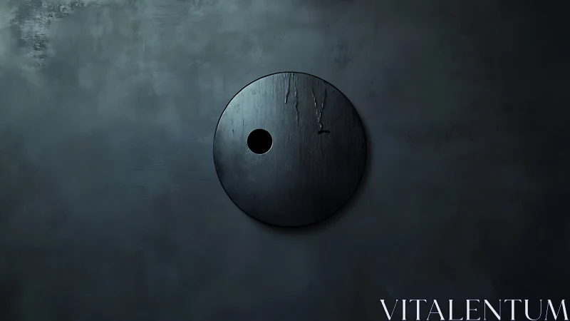 Quiet black circle with a single opening in the dark wall.