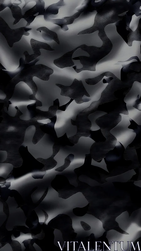 Monochrome digital camouflage fabric renders with subtle sheen