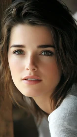 Photorealistic vertical portrait with soft natural lighting.