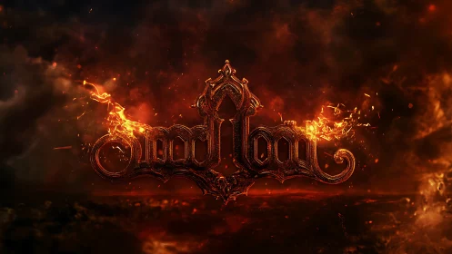 Incandescent gothic logotype forged in digital inferno.