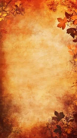 Vertical textured background with autumn foliage border.
