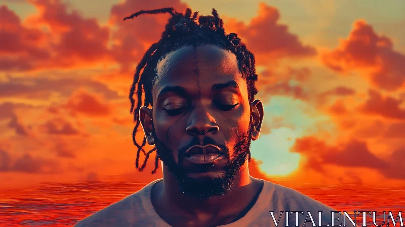 Sunlit calm over quiet seas and a thoughtful face.