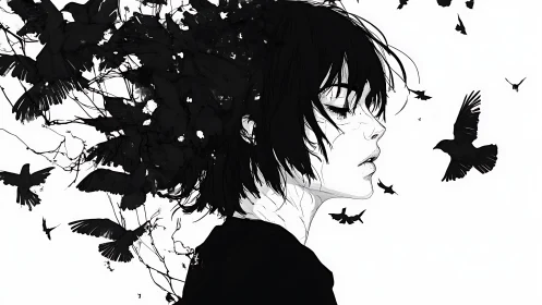 Quiet daydreams in black birds and tangled thoughts.