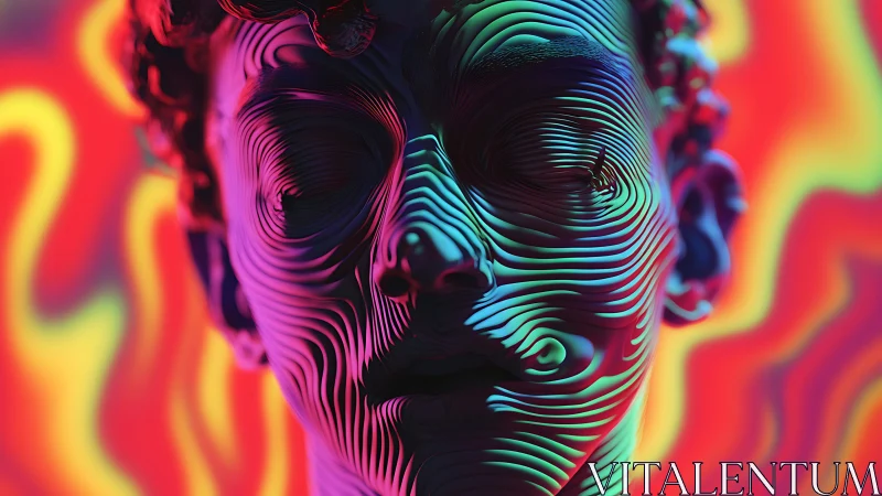 Neon ripple muse dreaming in electric contour waves.