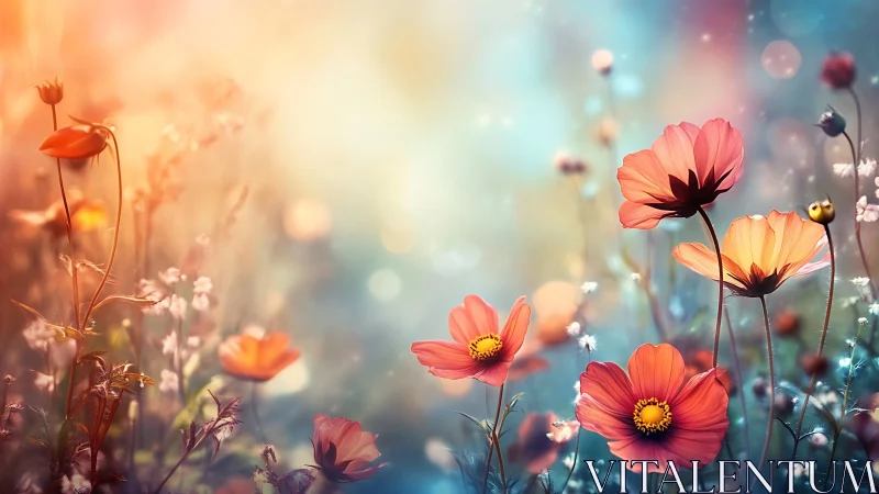 Sunset Blooms: A Dreamy Garden of Light and Color.