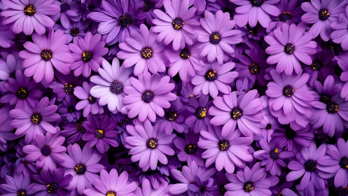 Purple Daisies Dancing in Vibrant Blooms.