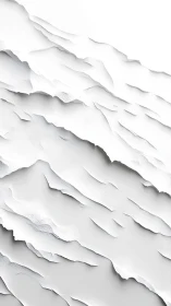 Layered white paper surface with torn edge contours. Period.