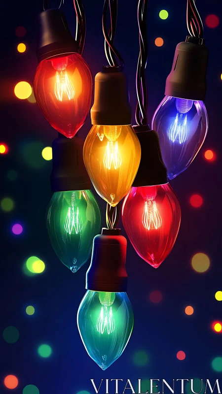 Clustered carnival bulbs humming over midnight bokeh.