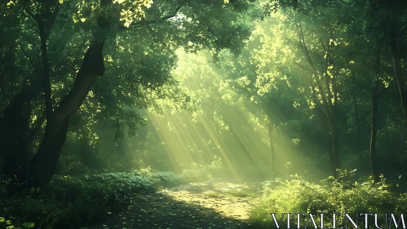 Emerald Cathedral: Where Sunbeams Genuflect Through Ancient Wood.