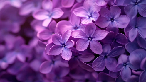 Purple Lilac Flowers Bloom in Delicate Garden Beauty