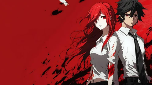 Crimson duo stand defiant in a storm of ink and secrets.