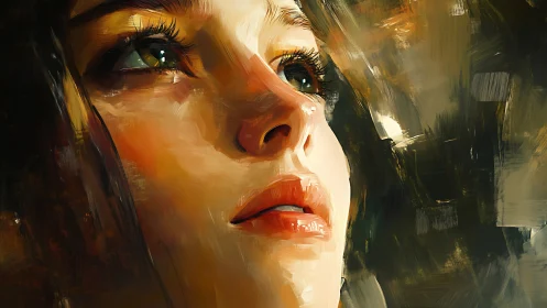 Luminous daydream gaze on a brushstorm of warm light.