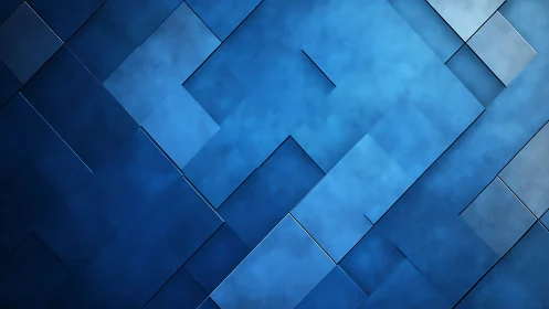 Layered blue geometric panels create a calm abstract depth