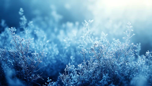 Frostlit meadow whispers beneath a pale winter halo.