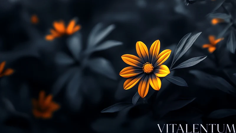 Golden Blooms Pierce Through Shadow's Velvet Theater