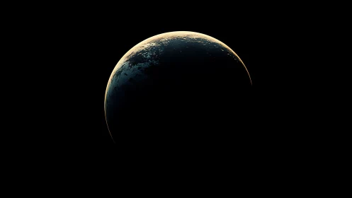 Crescent planet emerges from darkness in silent cosmic dawn