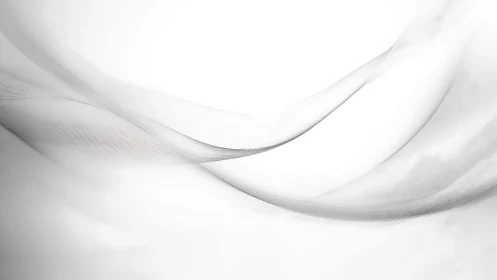 Whispered Silver Waves on a Cloud-White Minimalist Horizon.