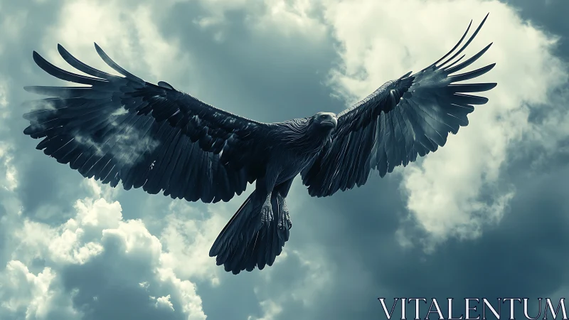 Majestic Eagle Soaring in Dramatic Sky, Photorealistic Style.