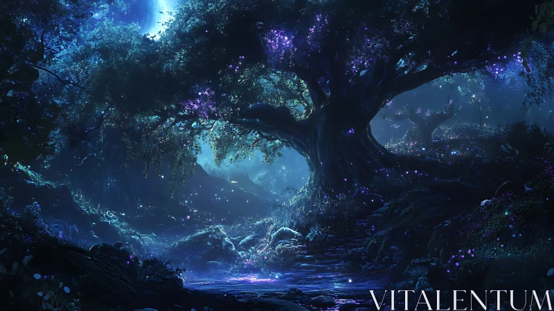 Bioluminescent Cavern with Luminous Arboreal Portal Systems.