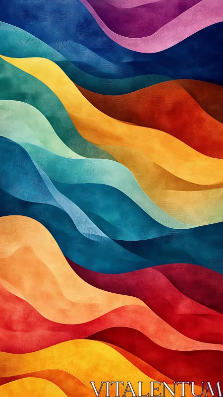 Layered chromatic wavefields in abstract digital painting.