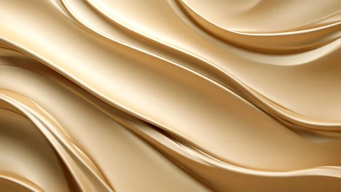Golden metallic waves form smooth abstract luxury surface.