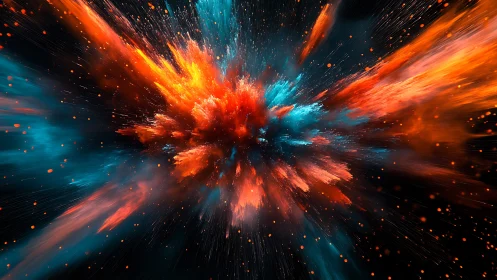 Chromatic particle detonation in radial motion field space.