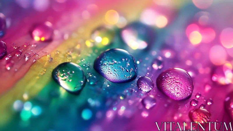 Rainbow droplets rehearse tiny galaxies on painted light