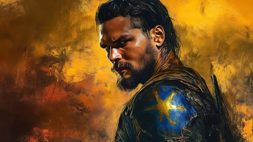 Battle-hardened warrior turns in a blaze of golden light