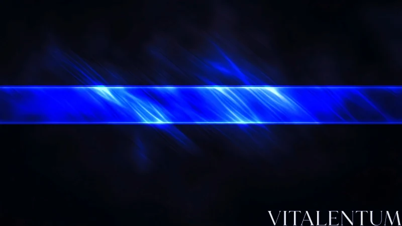 Electric blue energy band cuts through a dark digital void