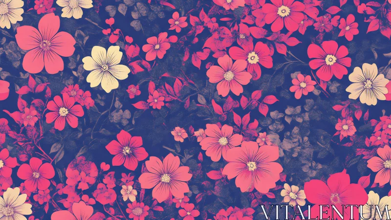 Neon midnight wildflowers dancing across indigo whispers.