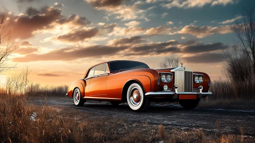 Sunset highway crowns a burnished classic luxury cruiser