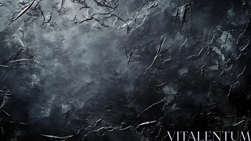 Moody charcoal texture with softly lit cracked surface.